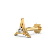 Golden trident stud nose pin