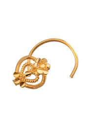Golden lotus bloom nose pin