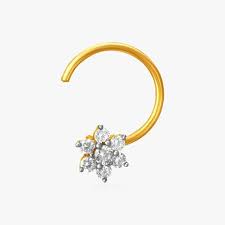 Star glow curve ring nose pin