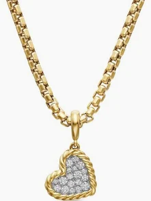 Sapphire heart flame pendant